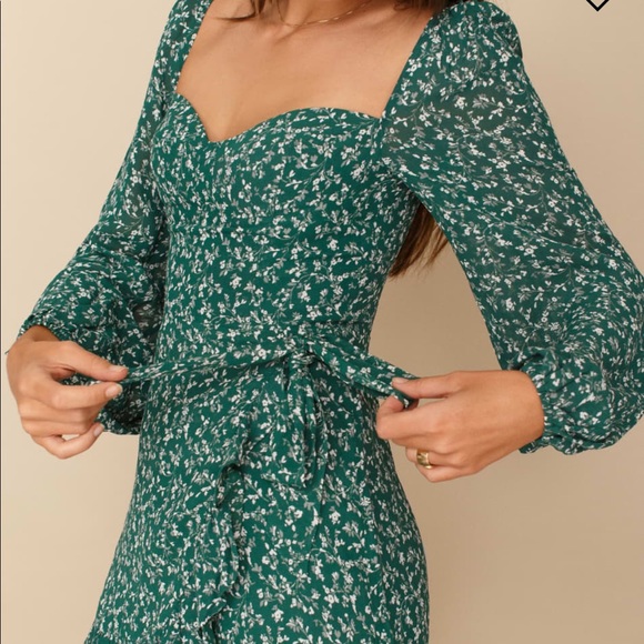 Reformation Cammi Dress Parsley - Picture 2 of 7